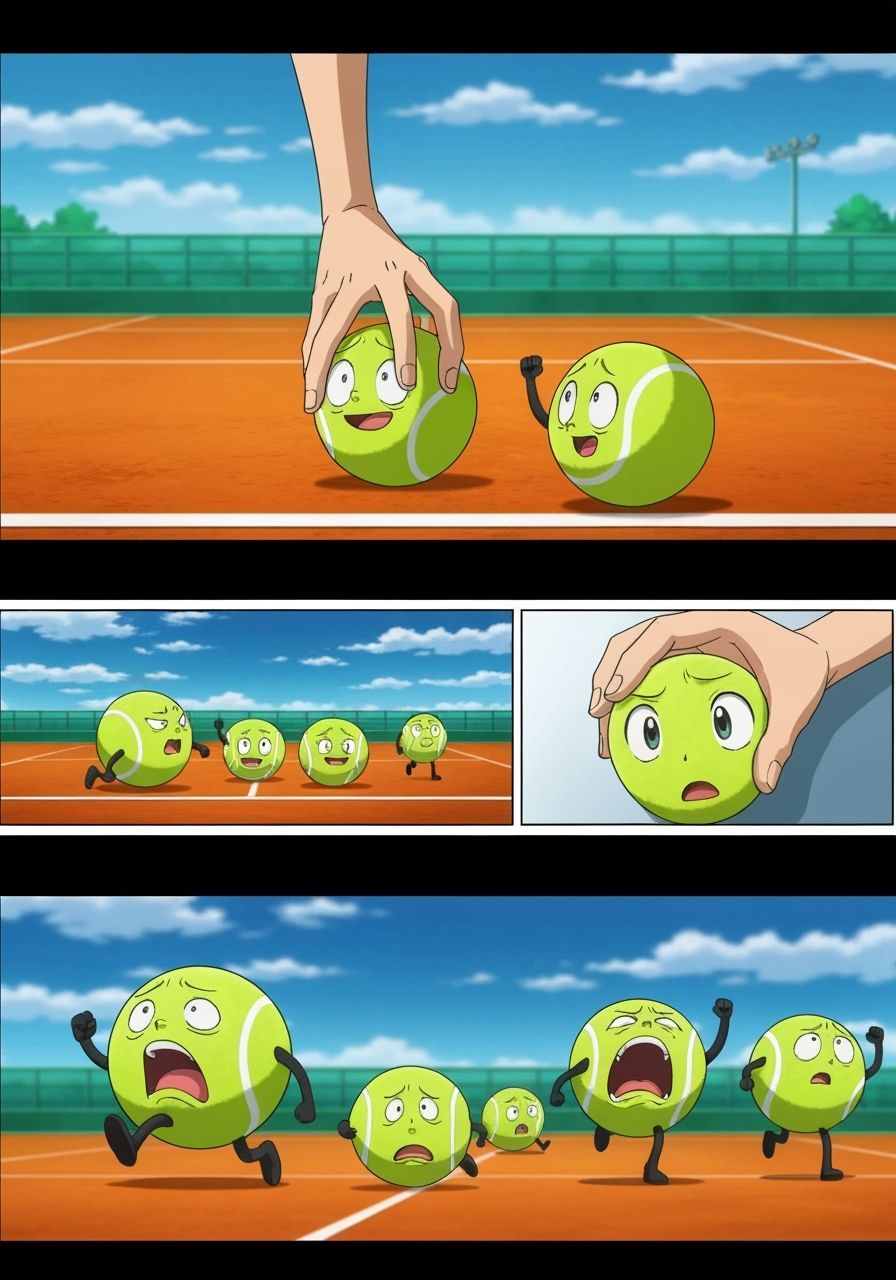 Tennis Ball Anime Short Story in Vivid Color