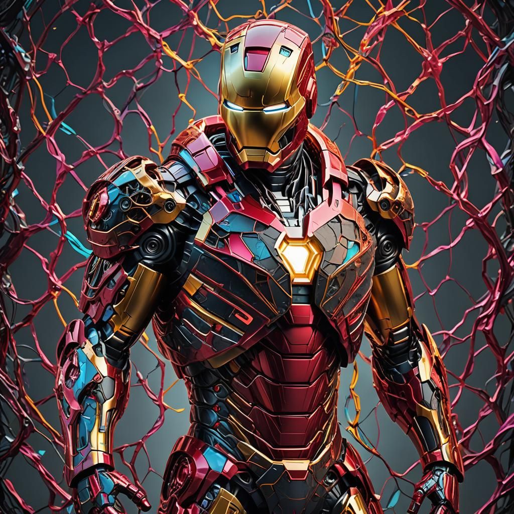 3D mesh array textured organic material forming a magnificen...