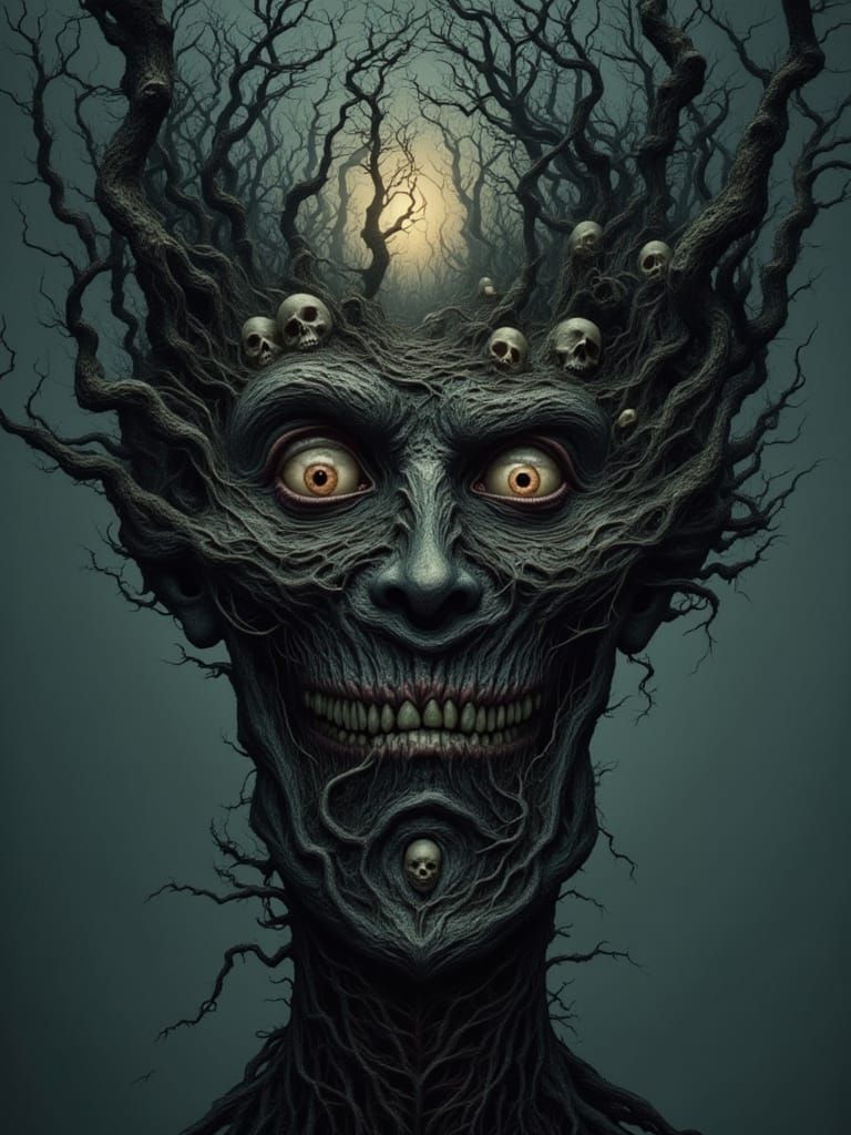 Nightmare Surrealism: Man's Mindscape Mutation Inside Lightb...