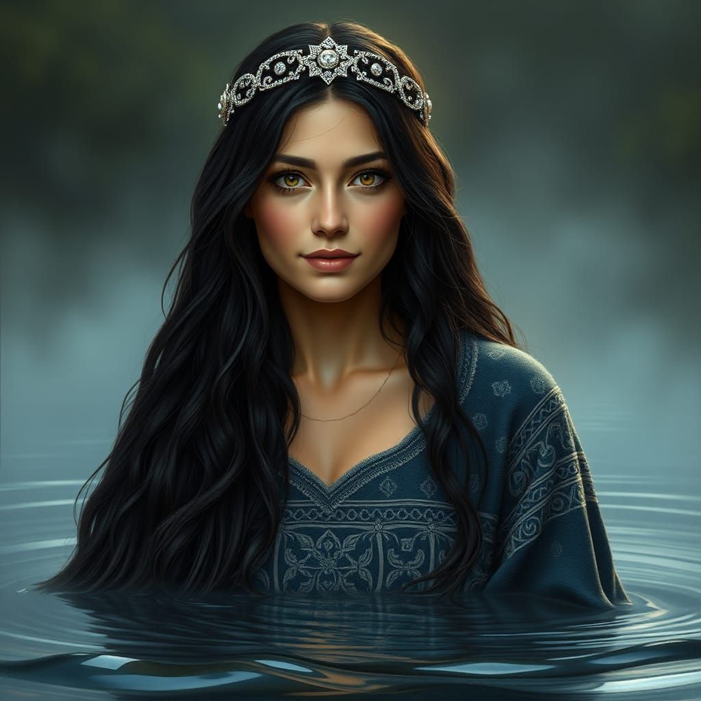 Celtic River Goddess Ancasta Emerges from River