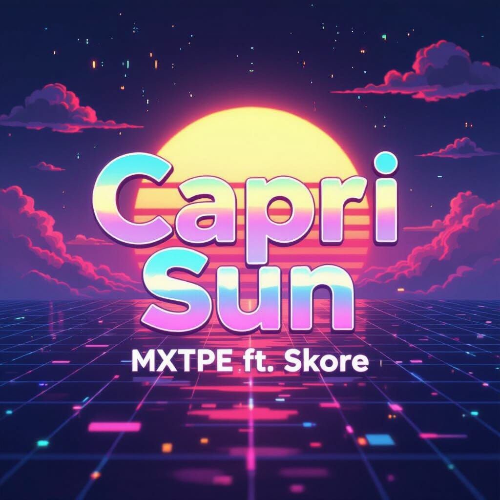 Cyberpunk Anime Vaporwave Logo with Neon Glow