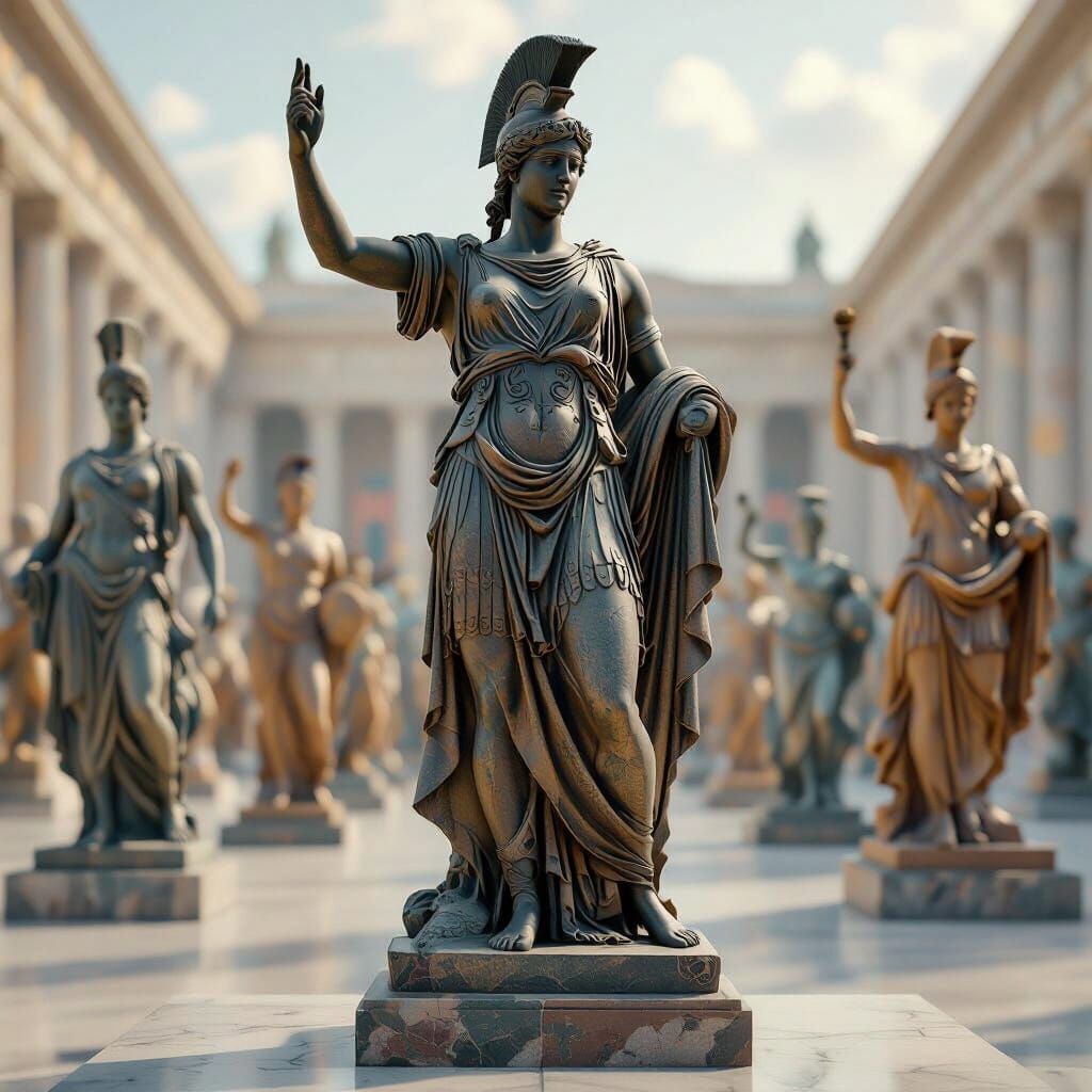 Intricate Stone Sculptures of Ancient Olympic Athletes