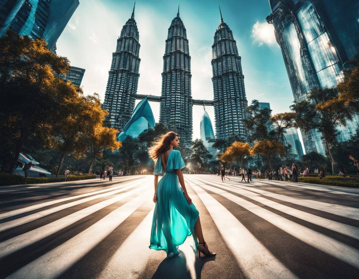 Urban Fashion Fantasy Amidst Kuala Lumpur's Petronas Twin To...