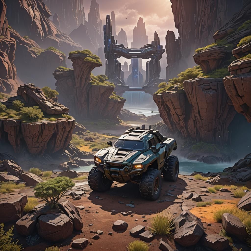 Halo 5 Matte Painting: Detailed Fantasy Concept Art