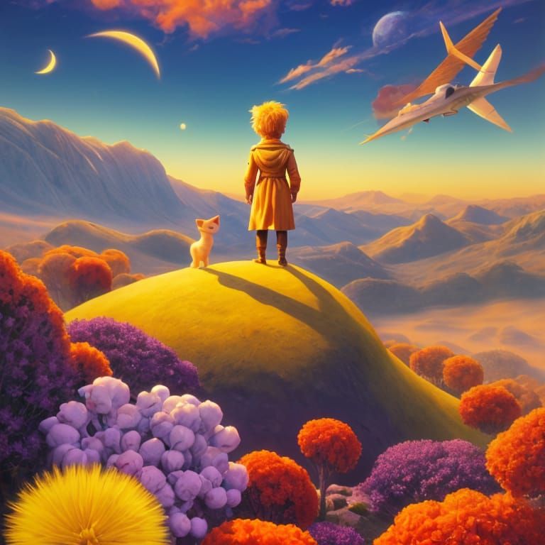 Little Prince Caricature in Pop Art Style