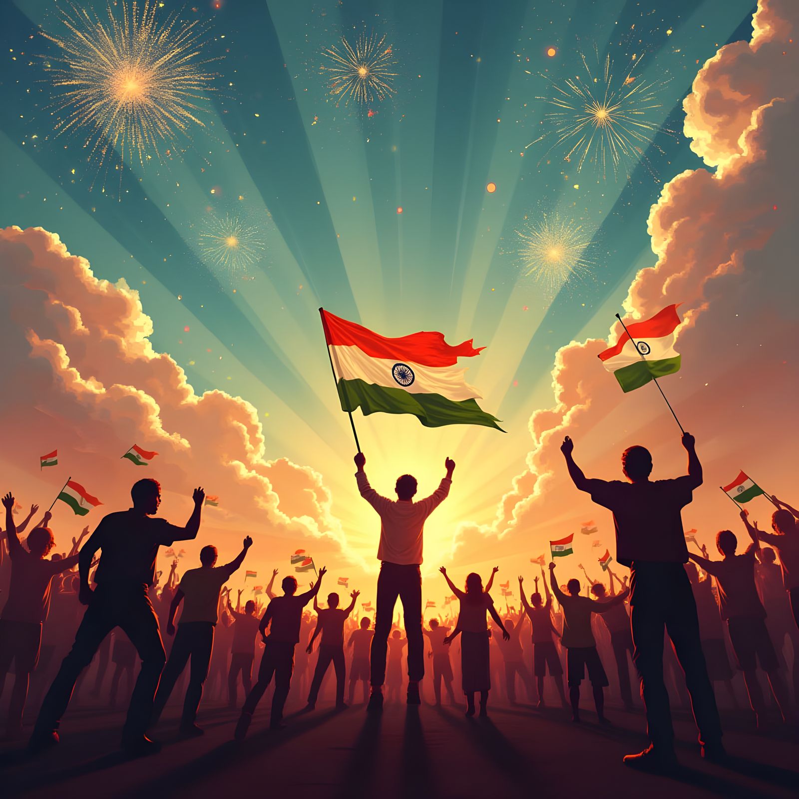 Indian Independence Day Celebration in Digital Art Style