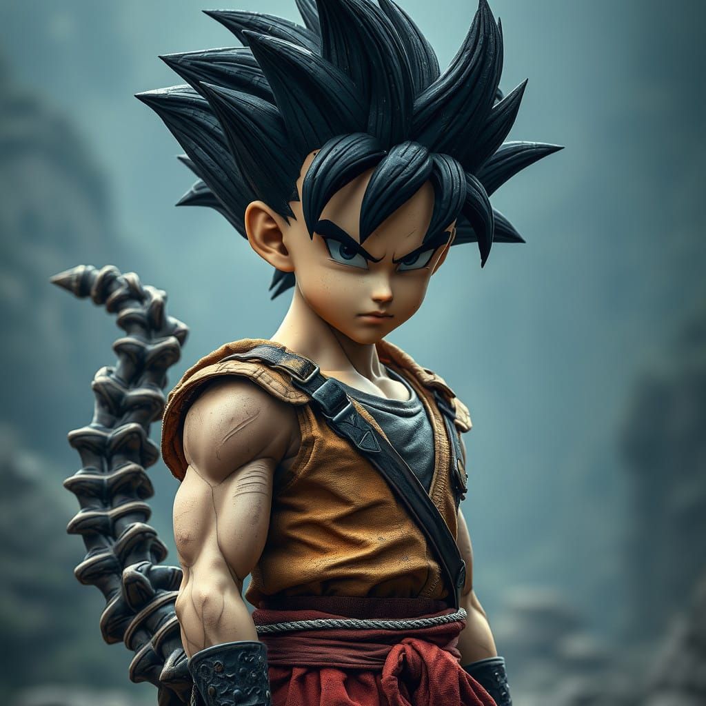 Saiyan Warrior in Earthy Armor