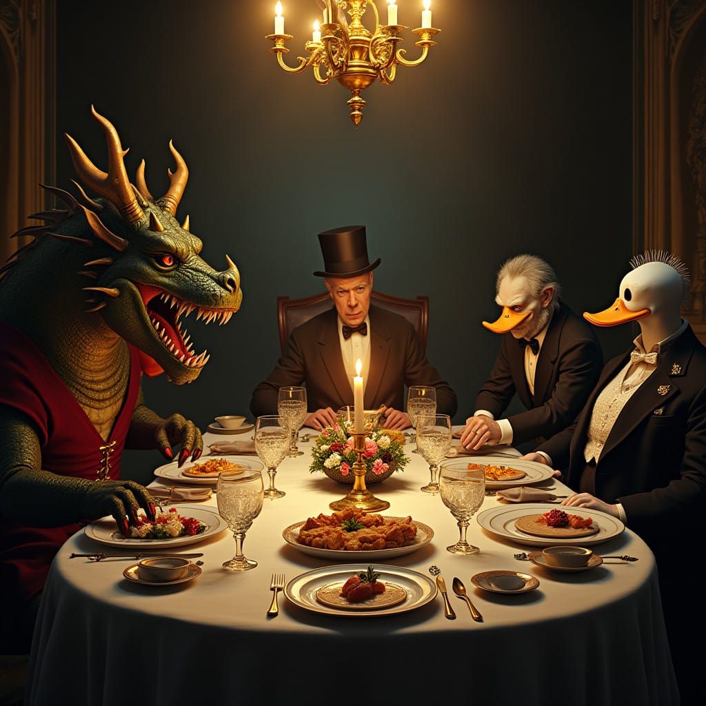 Miserly Legends Feast at a Lavish Victorian Christmas Dinner