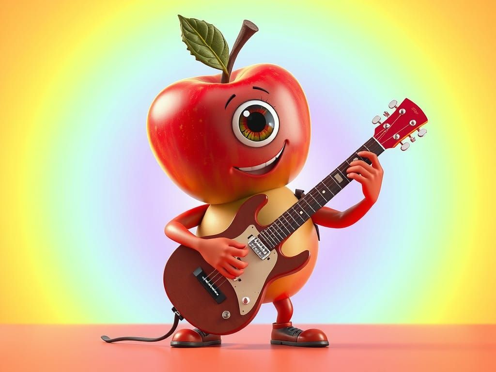 Anthropomorphic Apple Guitarist on Britain's Got Talent