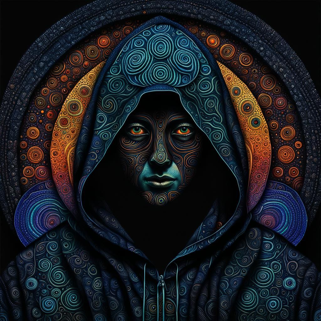 Dreamlike Figure Emerges from Darkness in Art Nouveau-Inspir...