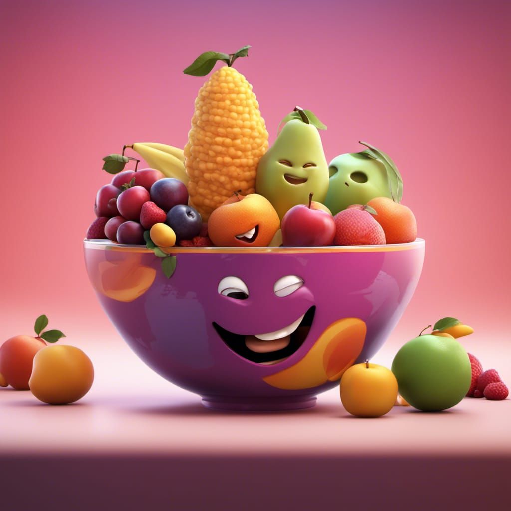 Happy Fruit Bowl: 3D Animated Concept Art