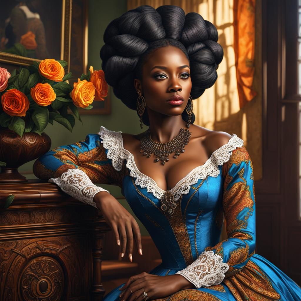 Victorian Woman Portrait in Expressionist Style