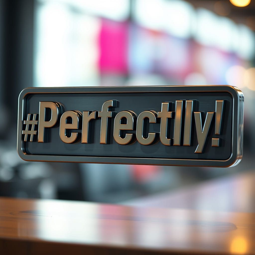 Spectacularly Beautiful Hyperrealistic Sign with Blurred Bac...