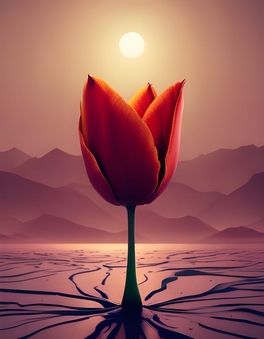 Tulip on Mars: Hyperdetailed Digital Rendering
