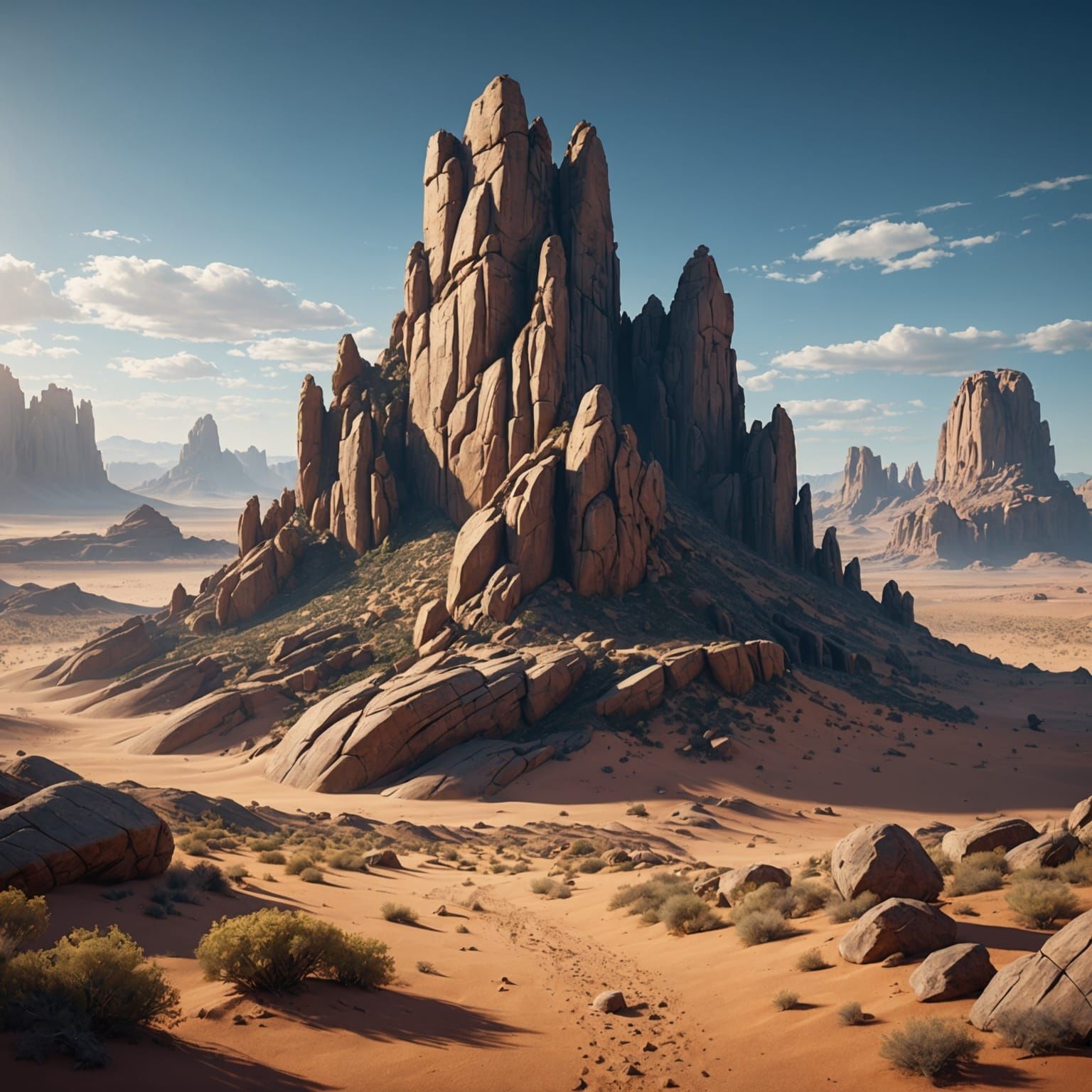 Desert Rock Formation in Detailed Matte Painting