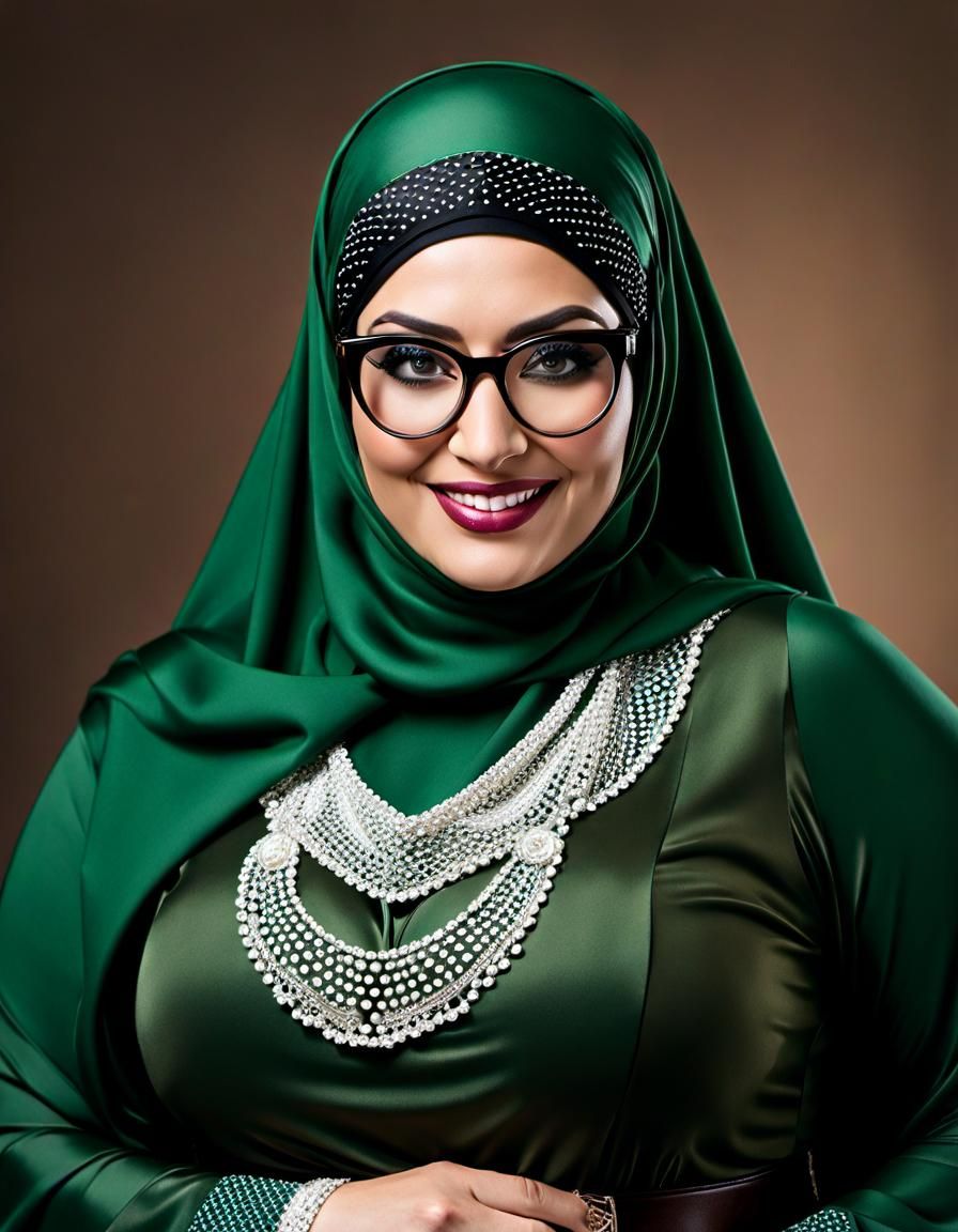 Psychedelic Alcohol Ink Portrait of Woman in Niqab