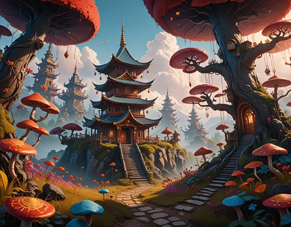 Epic Fantasy Artwork in Vibrant Oil Painting Style
