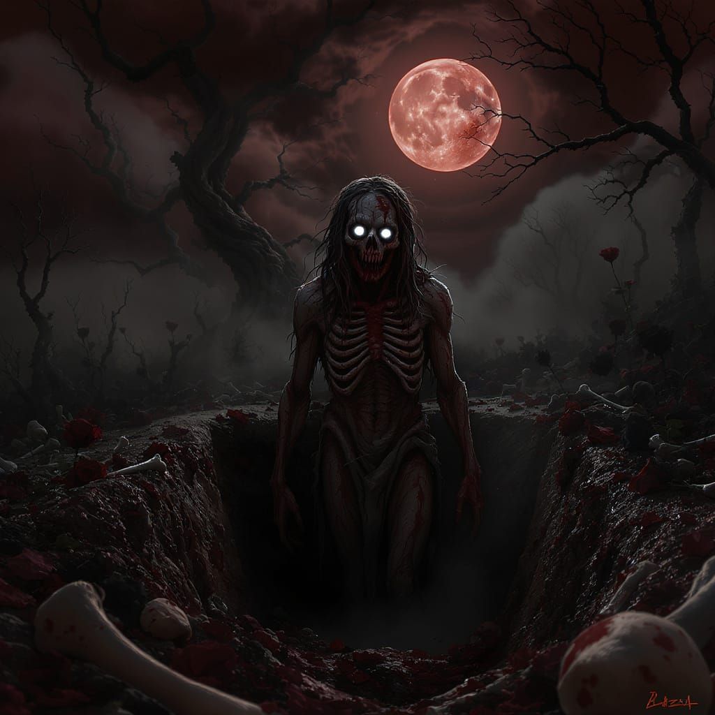 ⭐"Create an ultra-realistic 16k resolution image in a dark h...