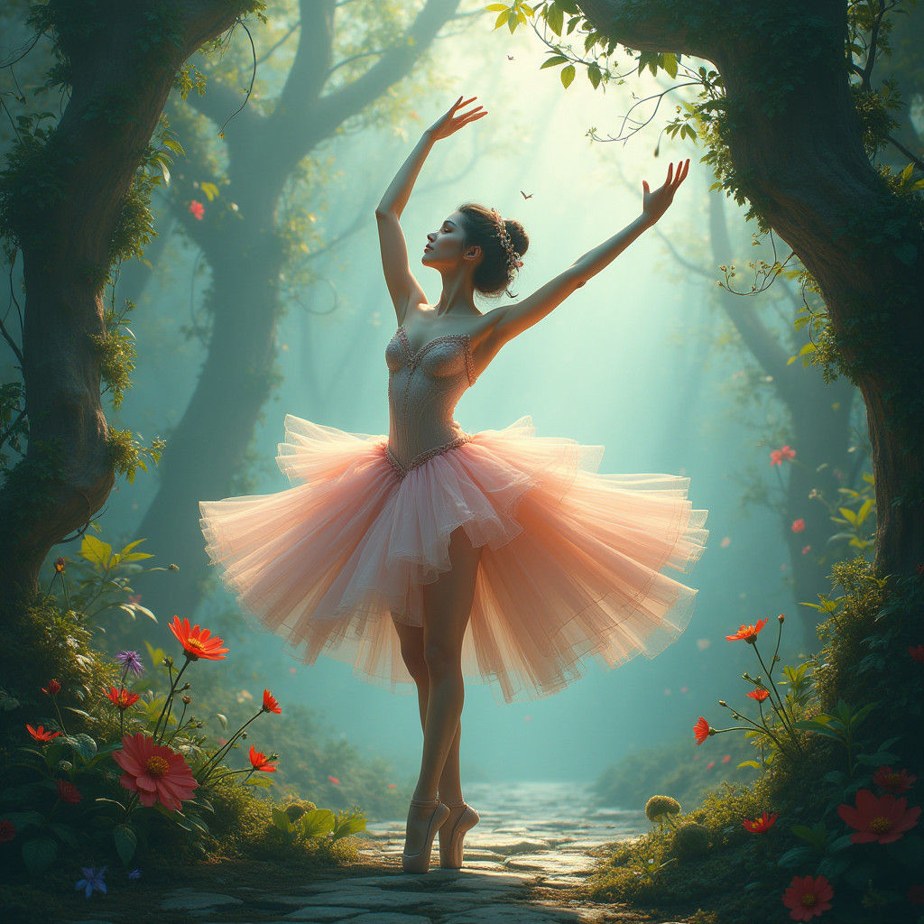 Ballerina in Dreamlike Fantasy Artscape