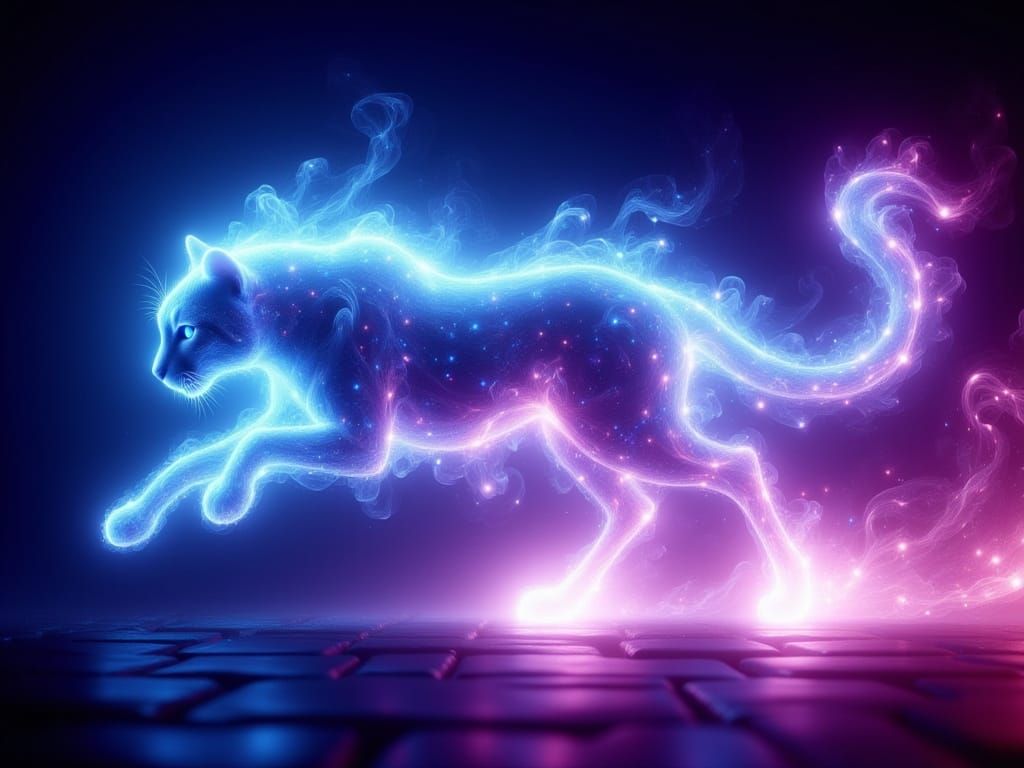 Ethereal Cheetah Sprinting with Energy Aura