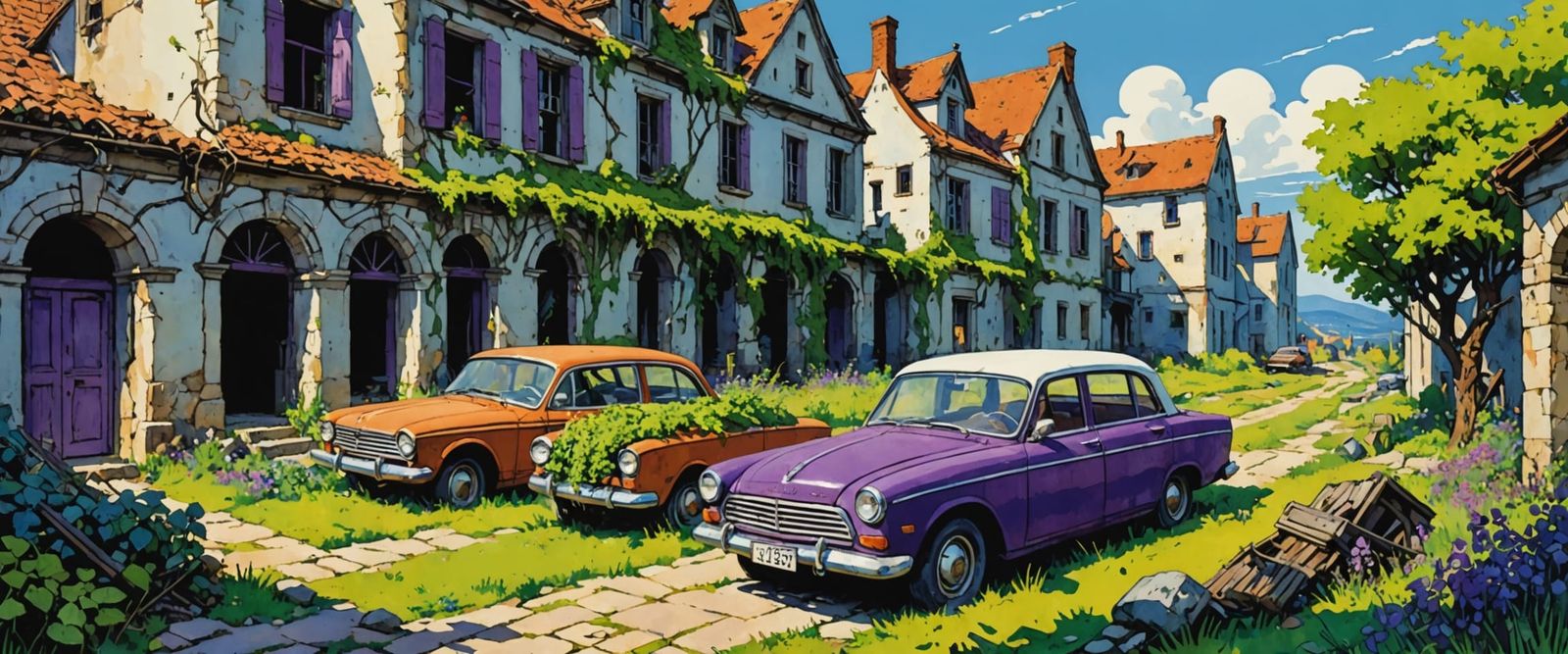 Impressionistic Ruins of an Overgrown City