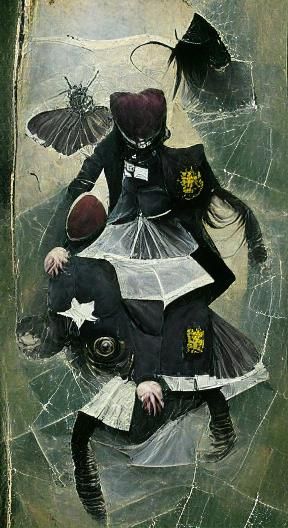 Magical Girl Transformation Comic Book Cover in Goth Style