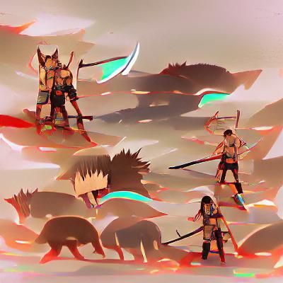 Cyberpunk Warriors Face Off