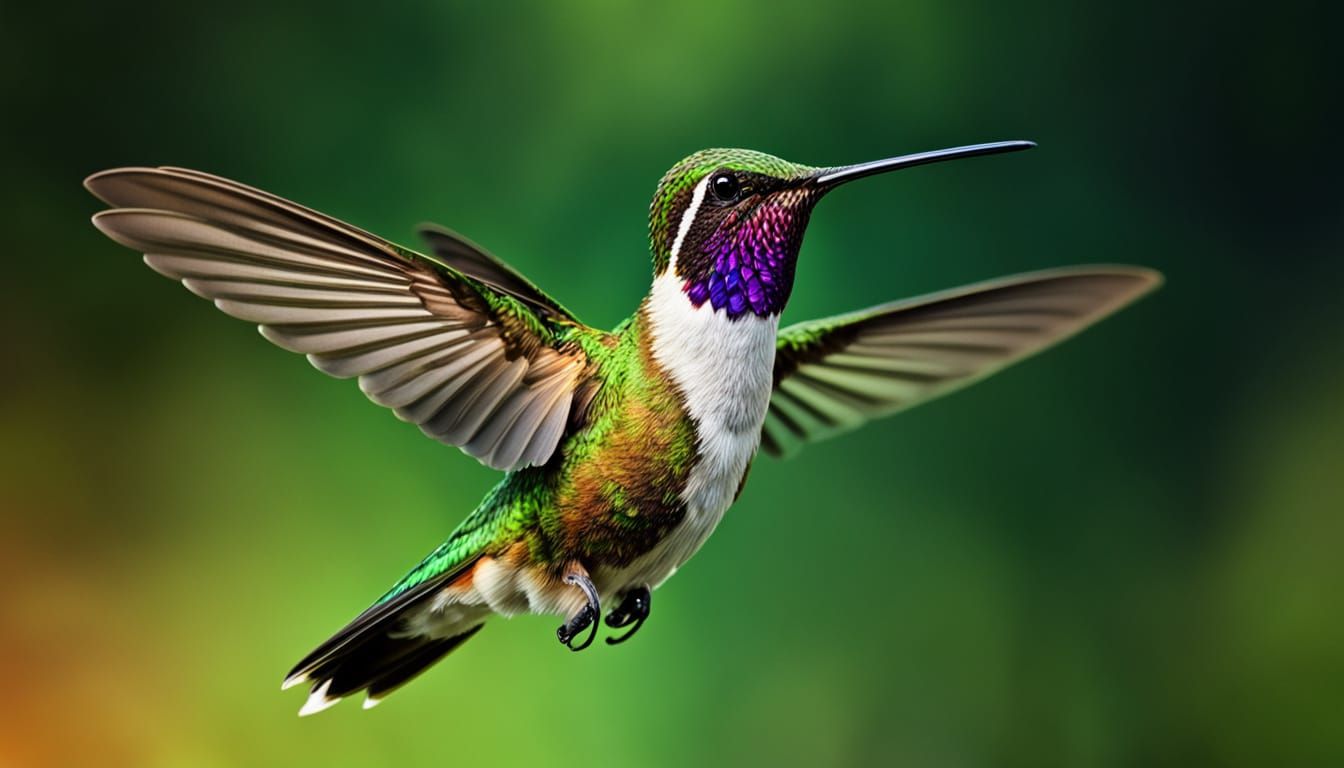 White-Whiskered Hummingbird in Splash Art Style
