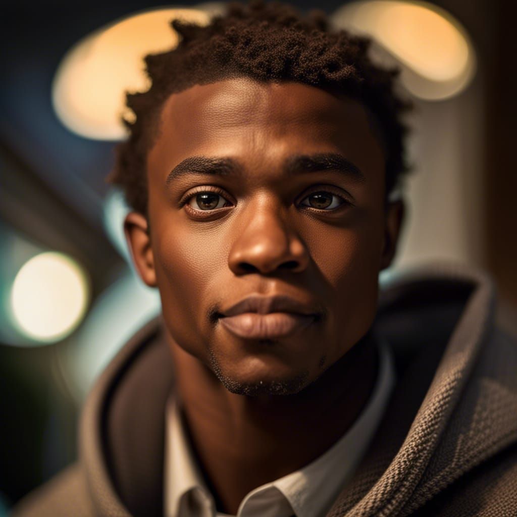 Handsome Young Man Portrait in Hyperrealistic Style