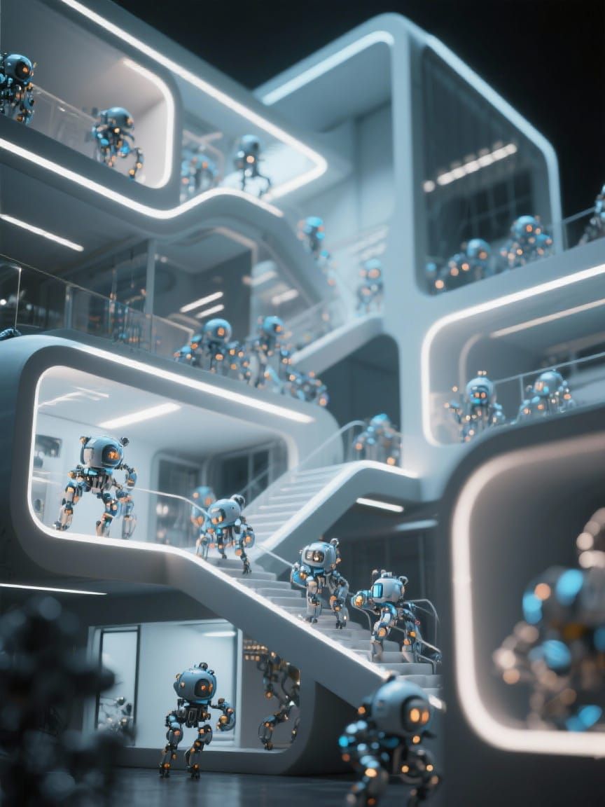 Artitechtural Negativespace Luminodoodleblend Structures wit...