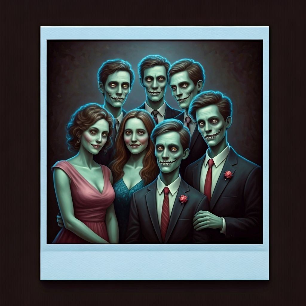 Zombie Teachers and Ghost Students Prom Photo in Polaroid St...