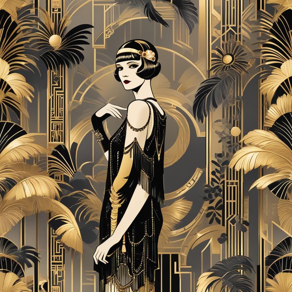 1920s Flapper in Art Deco Parlour