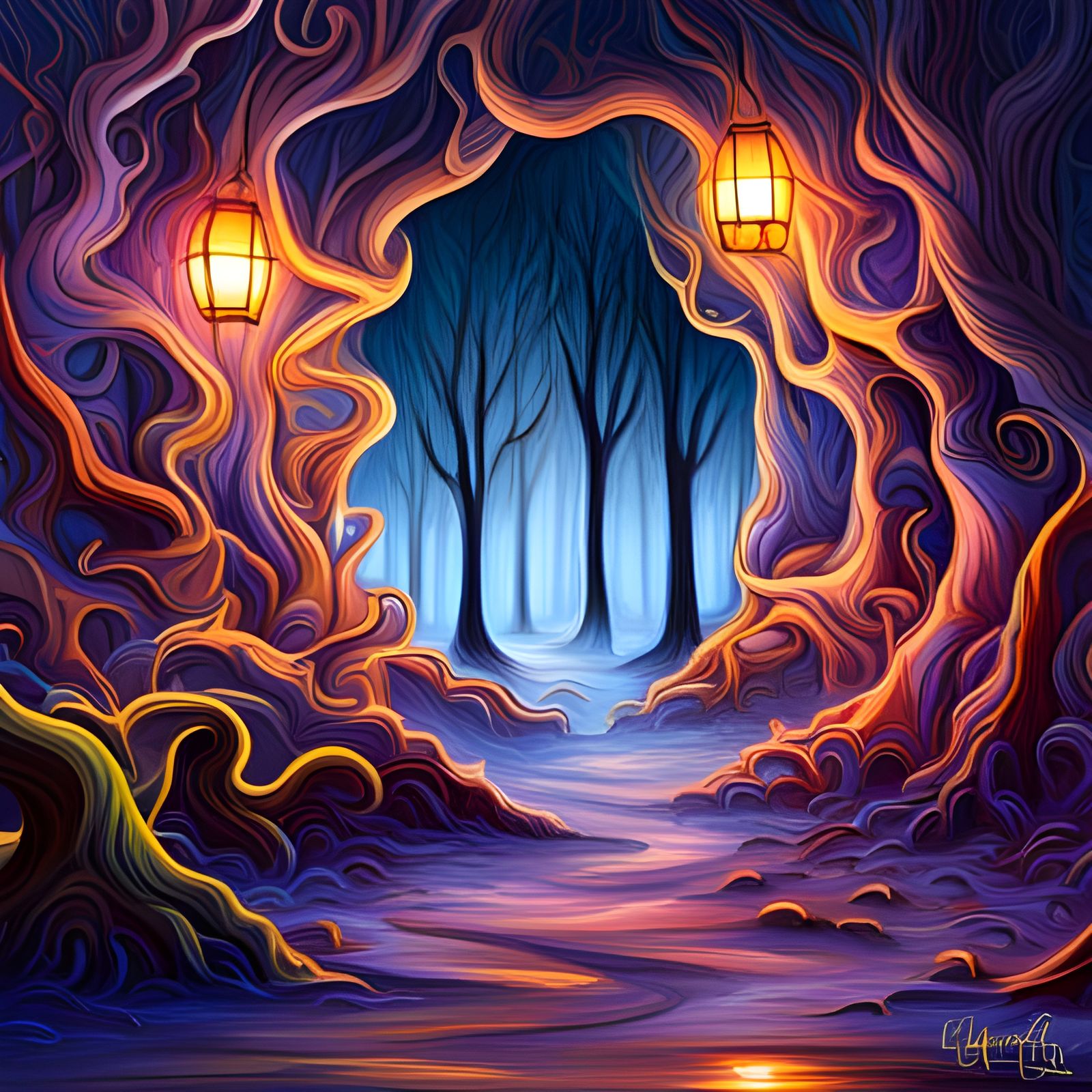 Enchanted Forest in Graffiti Art Style