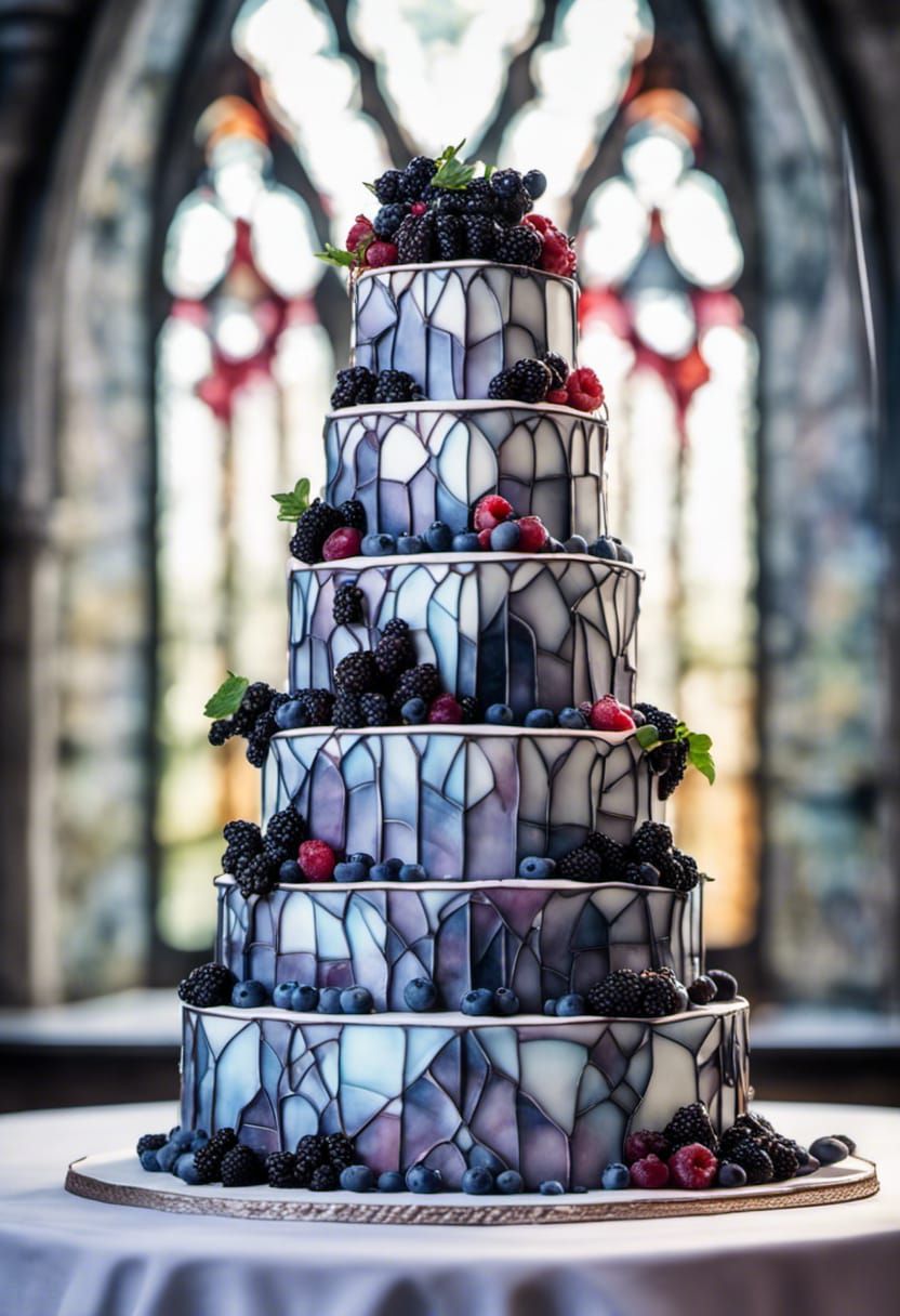 Extravagant Berry Wedding Cake in Gothic Style