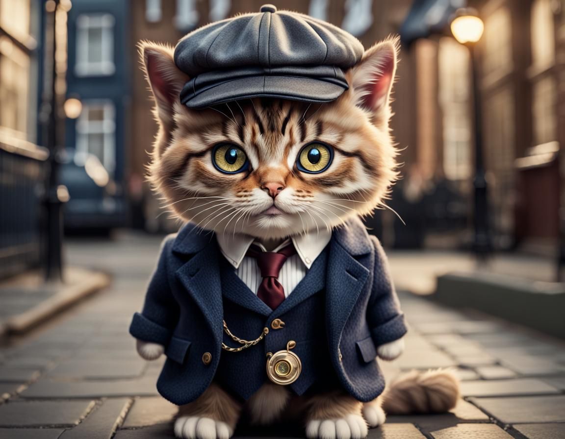 Cat as Tommy Shelby in Peaky Blinders Style