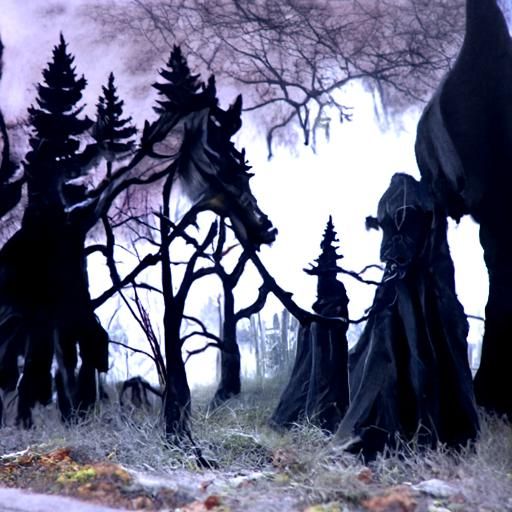Headless Horseman in a Spooky Autumn Forest