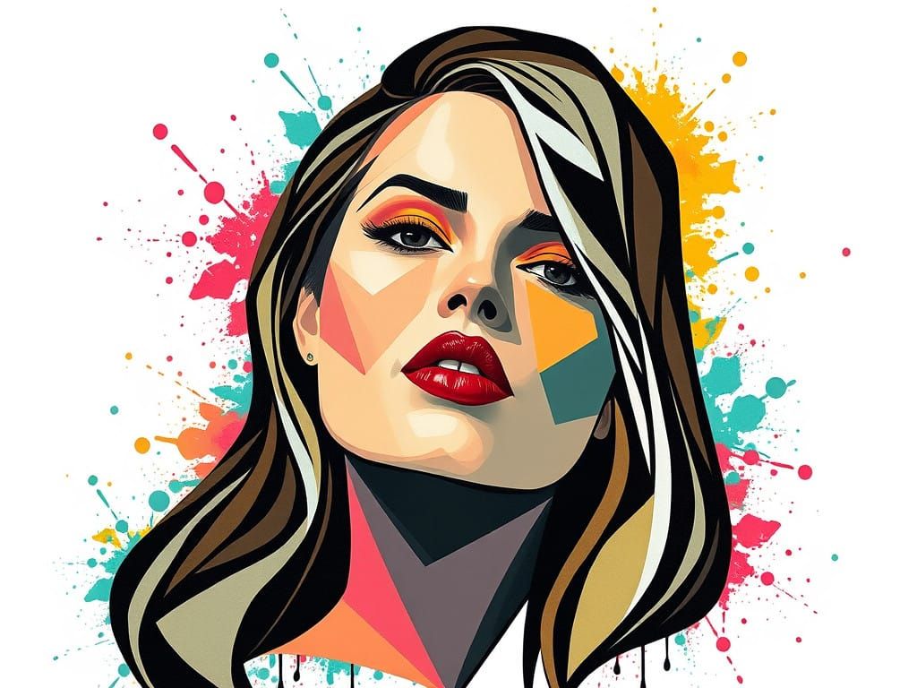 Cubist Portrait in Punkcubismus Style