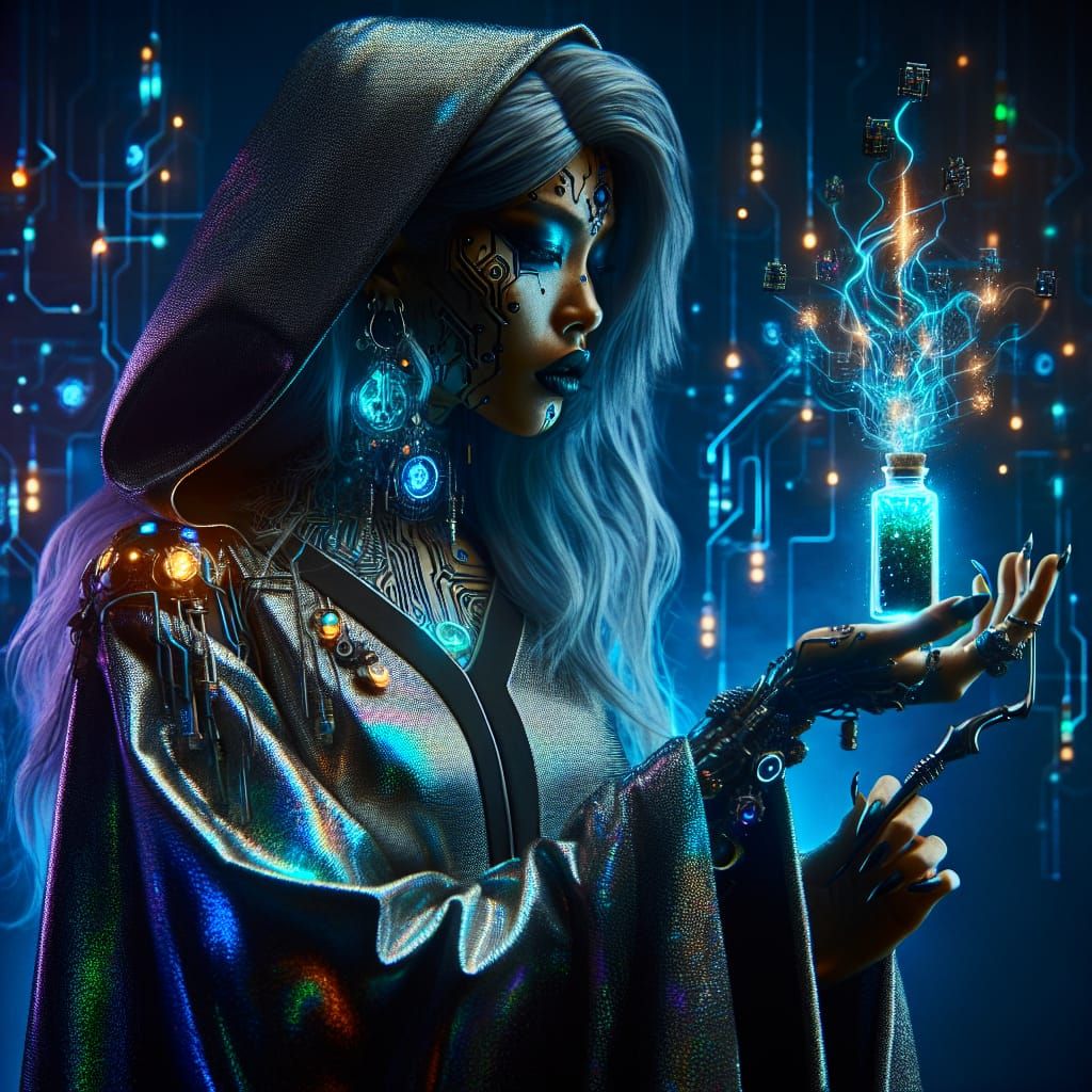 Futuristic Cyberpunk Witch
