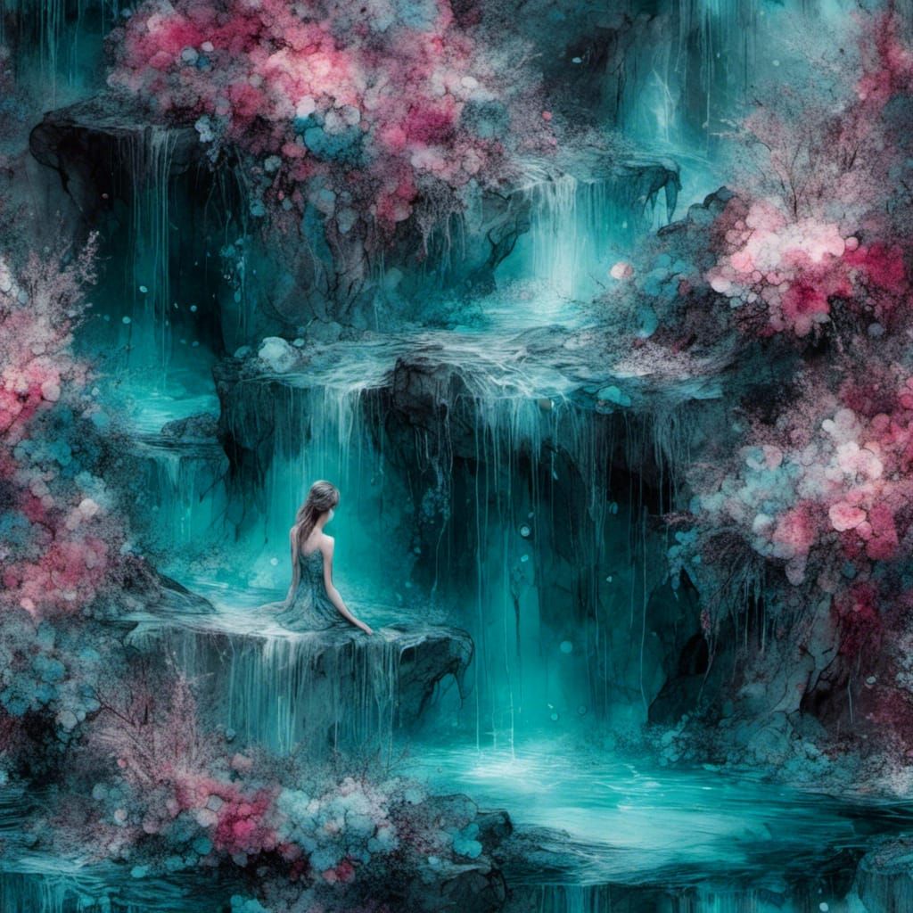 Nymph Oversees Fountain of Love in Hyperrealistic 3D