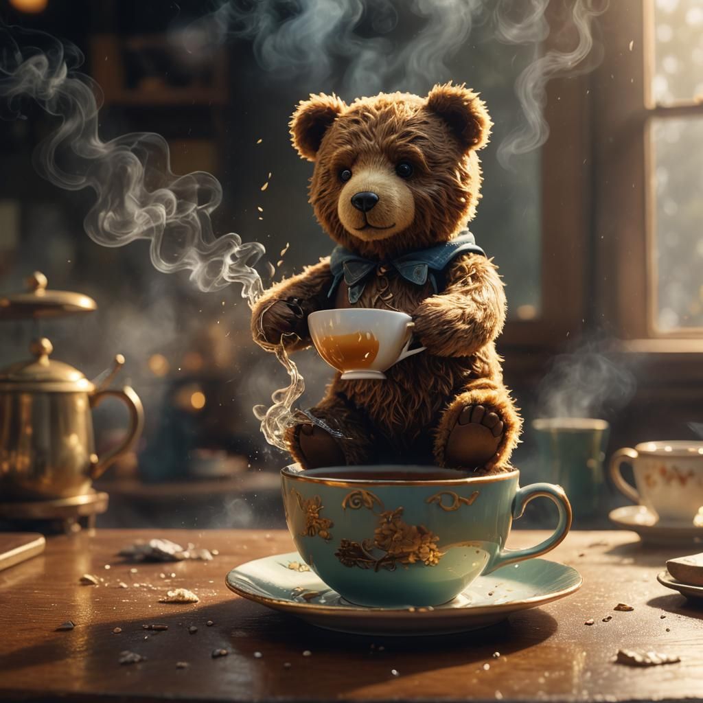 Teddy Bear's Steamy Tea Cup Adventure