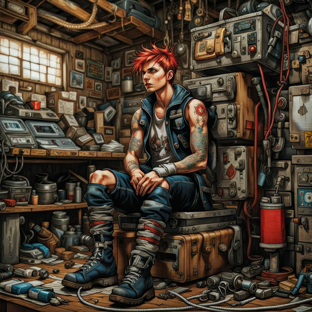 JunkPunk Walking Scrap House with Cross-Stitch Texture