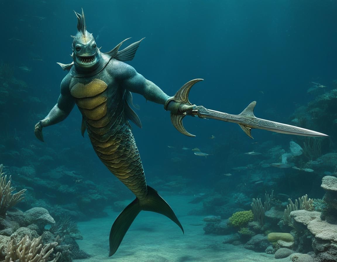 Adaro: A Merman-like Creature with Spear