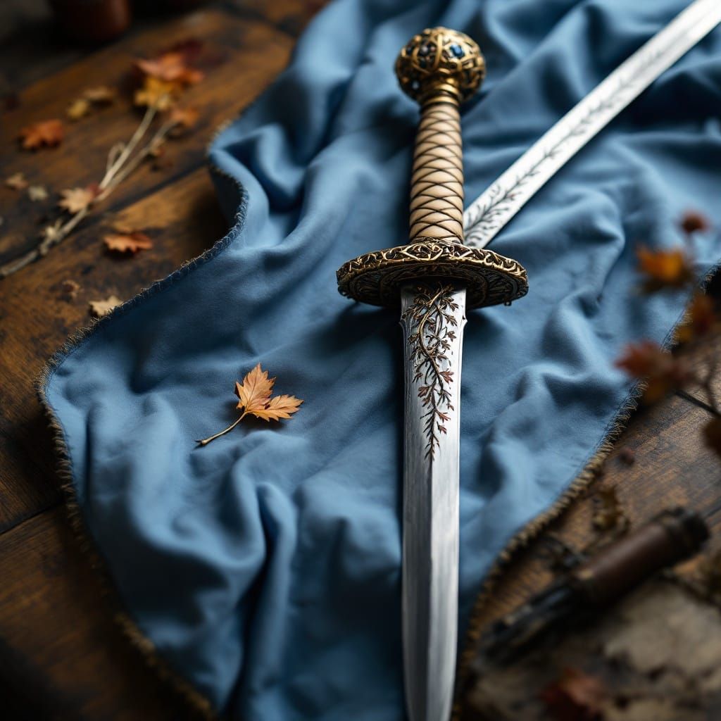 a basket hilted rapier with a rose vine and thorn motif layi...