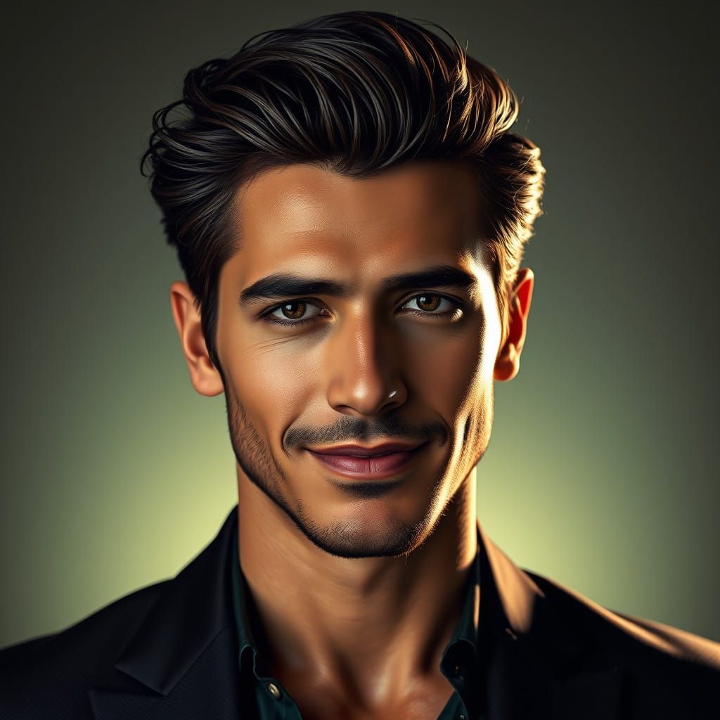 Charismatic Hero in Art Nouveau Style