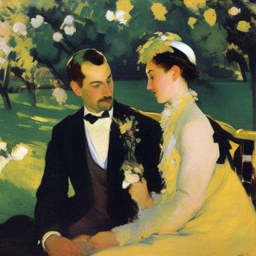 Abstract World Love in Impressionist Style