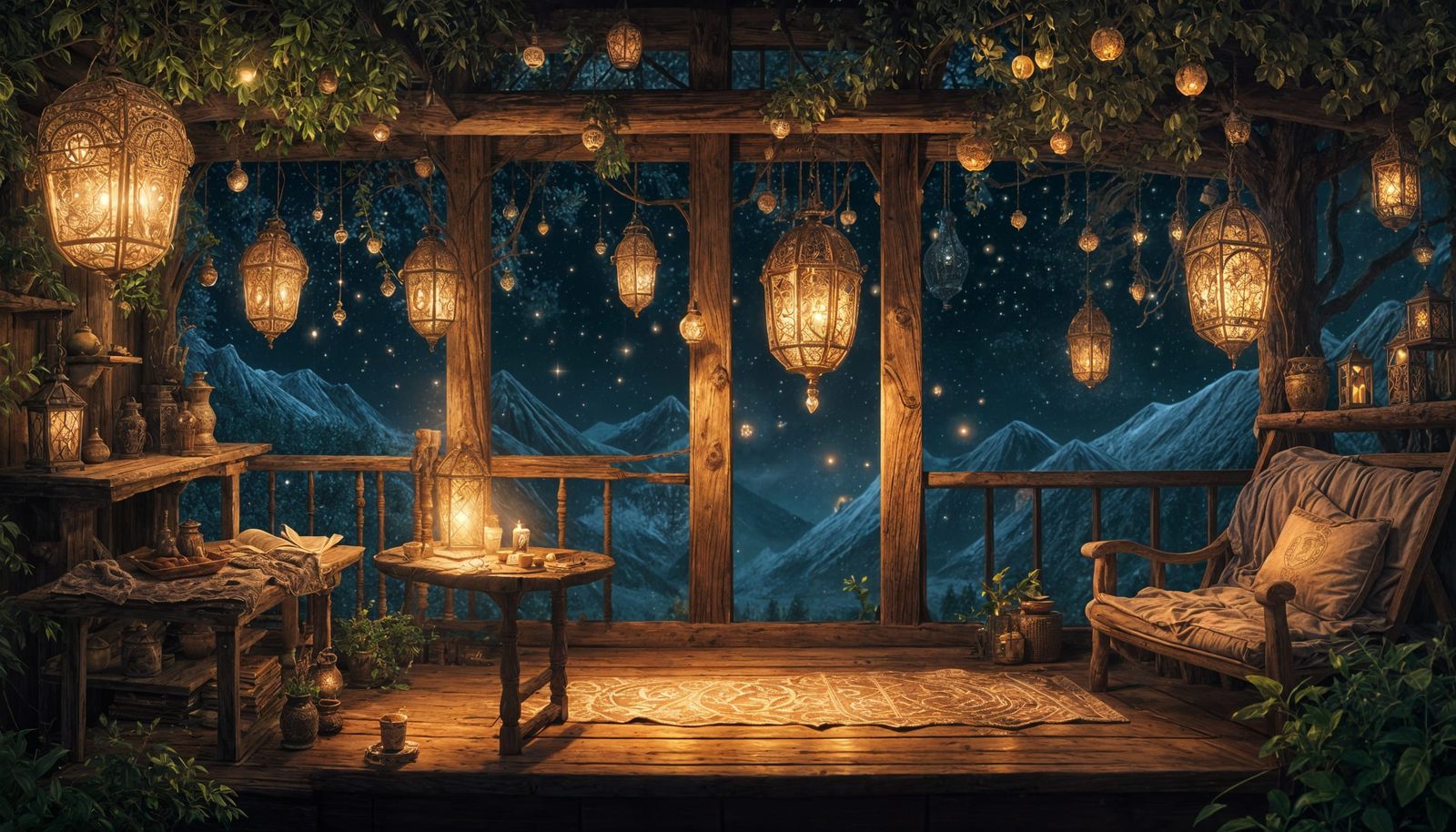 Magical Treehouse View of Luminous Moon