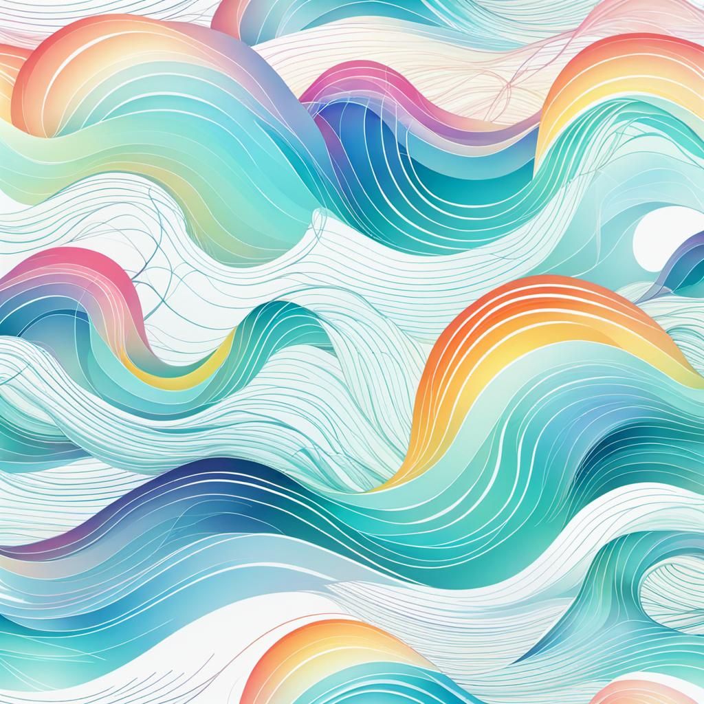 Ocean Waves with Spring Colors in Fractal Style
