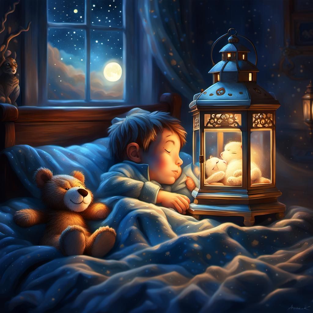 Petit garçon qui dort avec son Tigrou en peluche