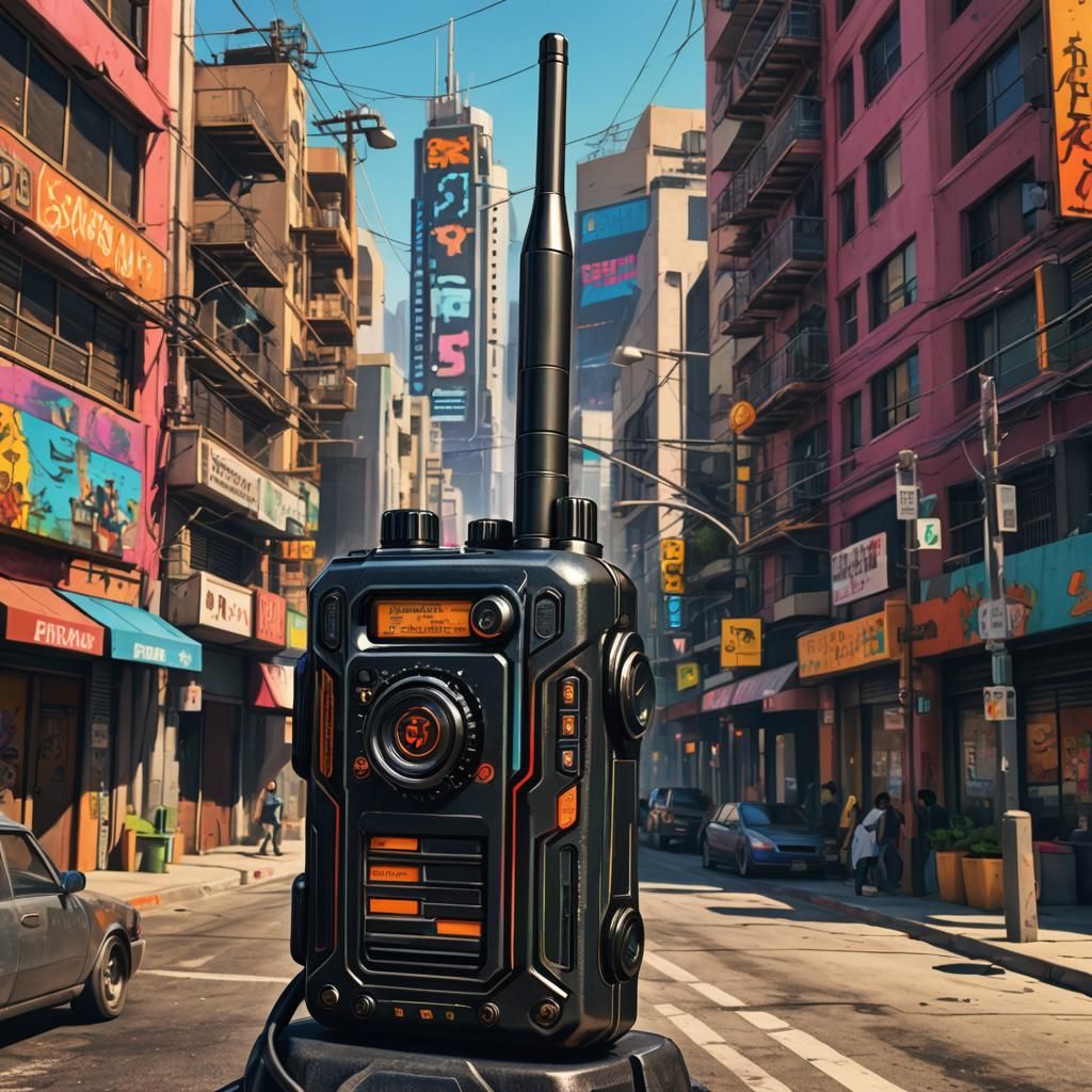 Gas-Powered Radio in Los Santos: Hyperrealistic Concept Art