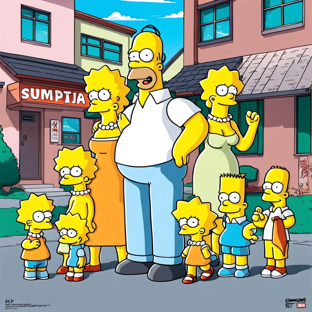 The Simpsons in Anime Key Visual Style